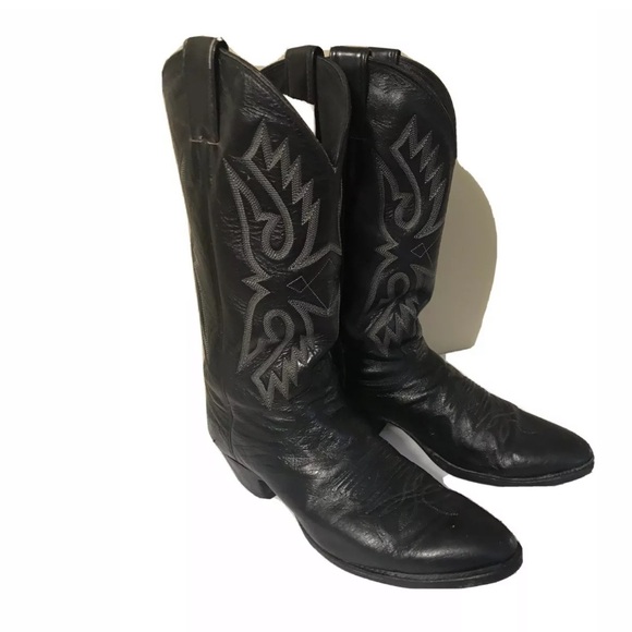 Justin Bottes Homme 9,5D Roper Mi-Mollet Cowboy Western 61602 Cuir Noir Justin Bottes Homme 9,5D Roper Mi-Mollet Cowboy Western 61602 Cuir Noir